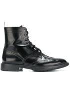 Thom Browne Shiny Leather Classic Wingtip Boot - Black
