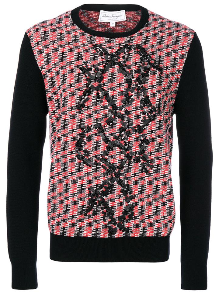 Salvatore Ferragamo Knit Sequin Jumper - Black