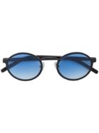 Blyszak Oval Sunglasses With Ocean Gradient Lenses - Black