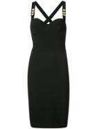 Pierre Balmain Cross Back Bustier Dress, Women's, Size: 38, Black, Viscose/spandex/elastane