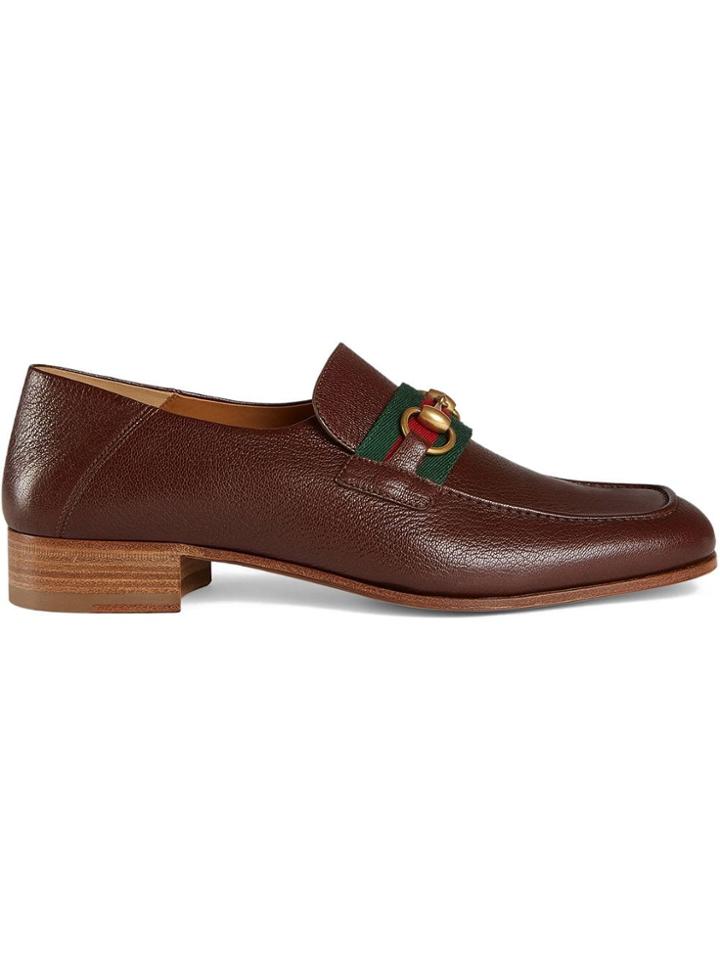 Gucci Leather Horsebit Loafer - Brown