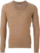 Yves Saint Laurent Vintage Knitted V Neck Pullover, Adult Unisex, Size: 46, Nude/neutrals