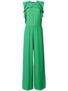 Red Valentino Frill Detail Sleeveless Jumpsuit - Green