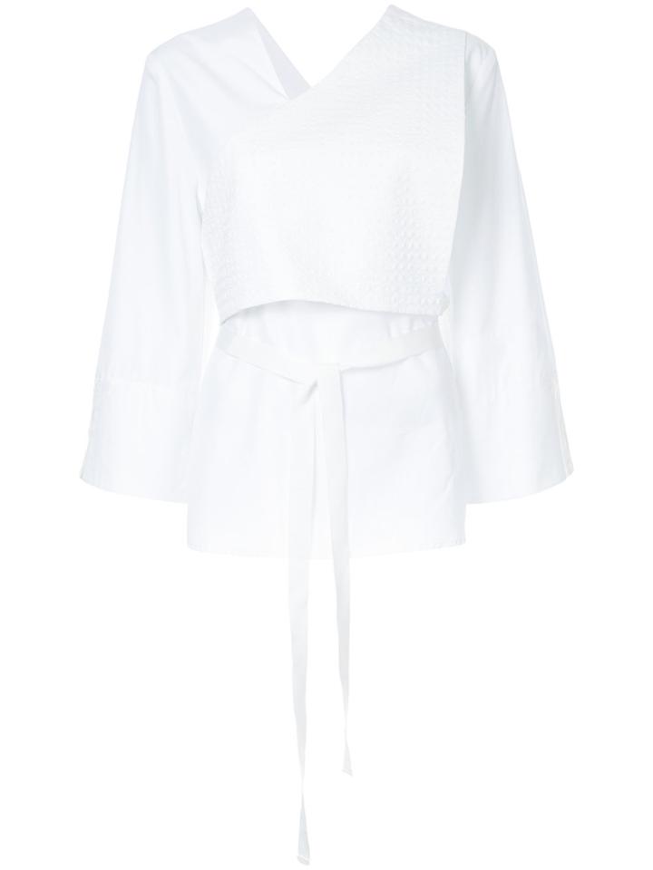 Christopher Esber Belted V-neck Blouse - White