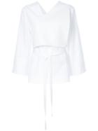 Christopher Esber Belted V-neck Blouse - White