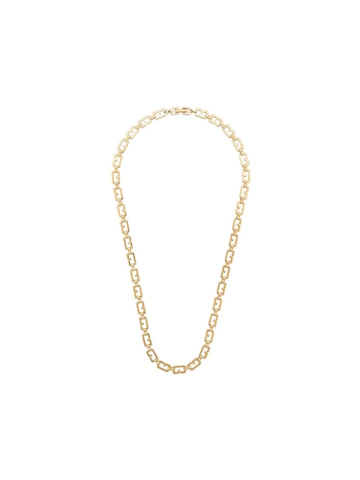 Givenchy Pre-owned 1980's Logo Chain Necklace - Gold