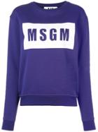 Msgm Logo Sweatshirt - Purple