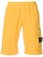 Stone Island Logo Patch Track Shorts - Yellow & Orange