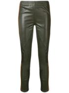 P.a.r.o.s.h. Side Stripe Leather Front Leggings - Green