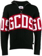 Gcds Zipped Logo Sweater - Black