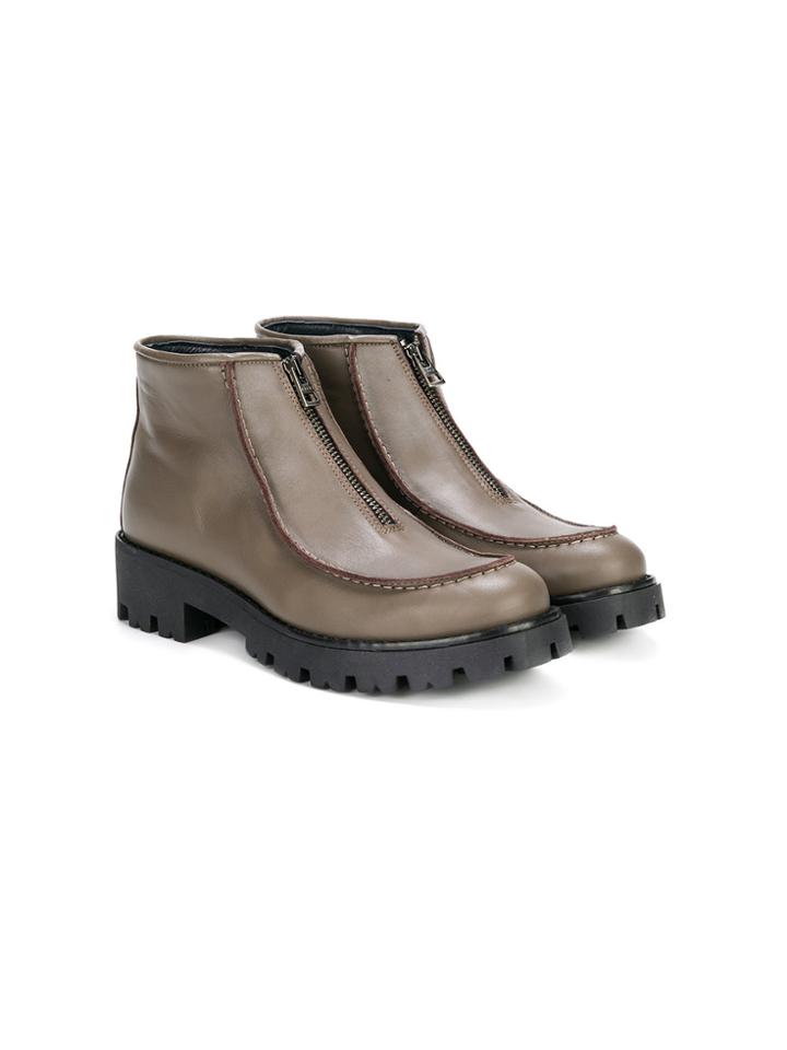 Marni Kids Zipped Slip-on Ankle Boots - Brown