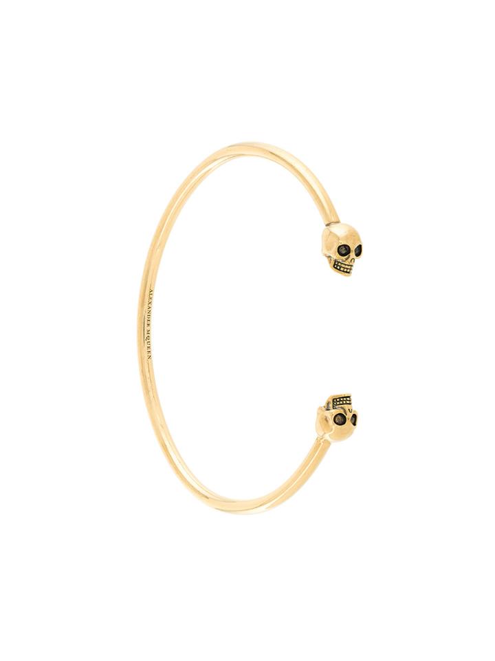 Alexander Mcqueen Skull-embellished Cuff - Yellow & Orange