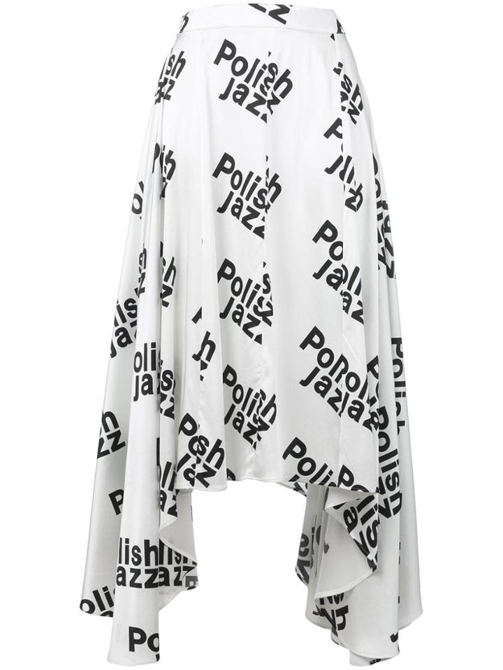 Misbhv Printed Asymmetric Skirt - White