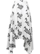 Misbhv Printed Asymmetric Skirt - White