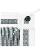 Amen - Chevron Detail Scarf - Men - Silk/cotton/metal (grey) - One Size, Silk/cotton/metal