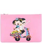 Dolce & Gabbana #dg Family Patch Clutch - Pink & Purple