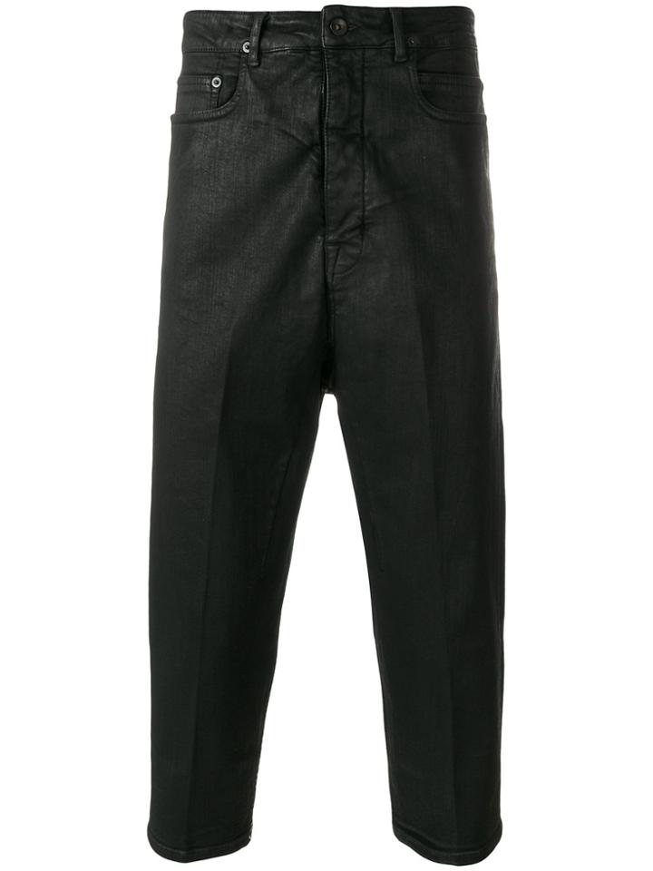 Rick Owens Drkshdw Waxed Cropped Jeans - Black