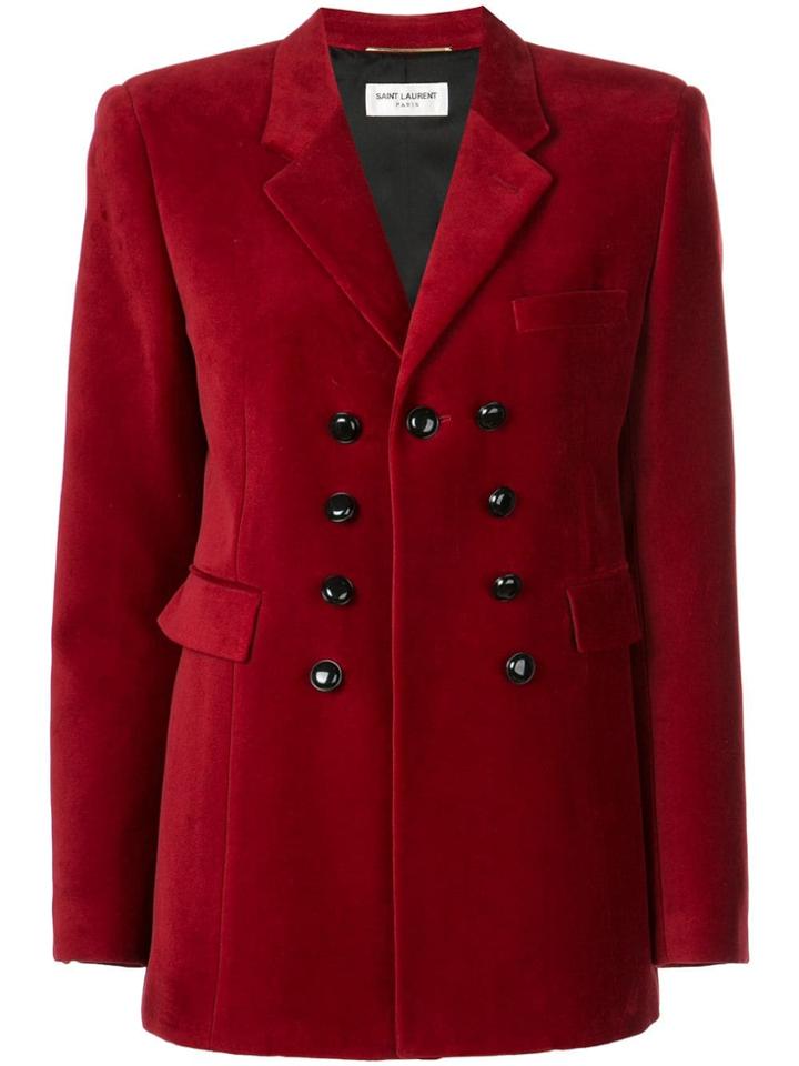 Saint Laurent Oficcer Buttons Blazer - Red