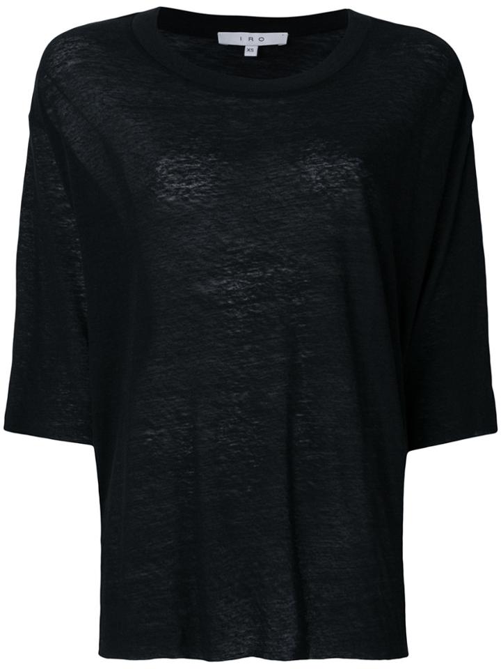 Iro Cropped Sleeves T-shirt - Black