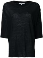 Iro Cropped Sleeves T-shirt - Black