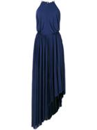 Mauro Grifoni Halterneck Asymmetric Dress - Blue