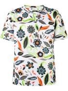 Fendi Short-sleeved Flower Print T-shirt, Men's, Size: 46, White, Cotton/polyamide