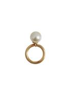 Burberry Faux Pearl Charm Gold-plated Ring - Metallic