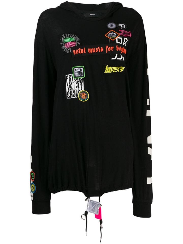 Diesel T-estel Hooded T-shirt - Black