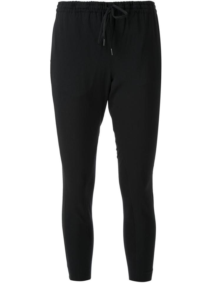 Scanlan Theodore Crepe Trim Trousers, Women's, Size: 6, Black, Viscose