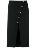 Egrey Front Slit Midi Skirt, Women's, Size: 42, Black, Polyester