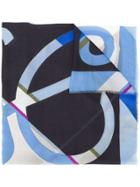 Loewe Abstract-print Lightweight Scarf - Blue
