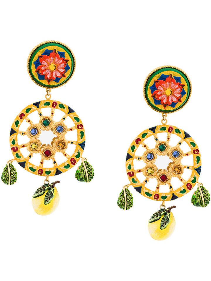 Dolce & Gabbana Sicilian Cart Clip-on Earrings - Metallic