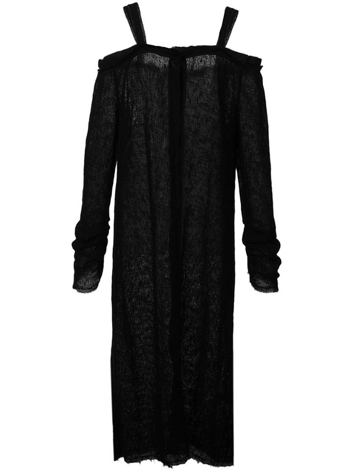 Andrea Ya'aqov Long Off-shoulder Cardigan - Black