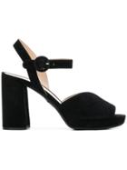 Prada Chunky Heeled Open Sandals - Black
