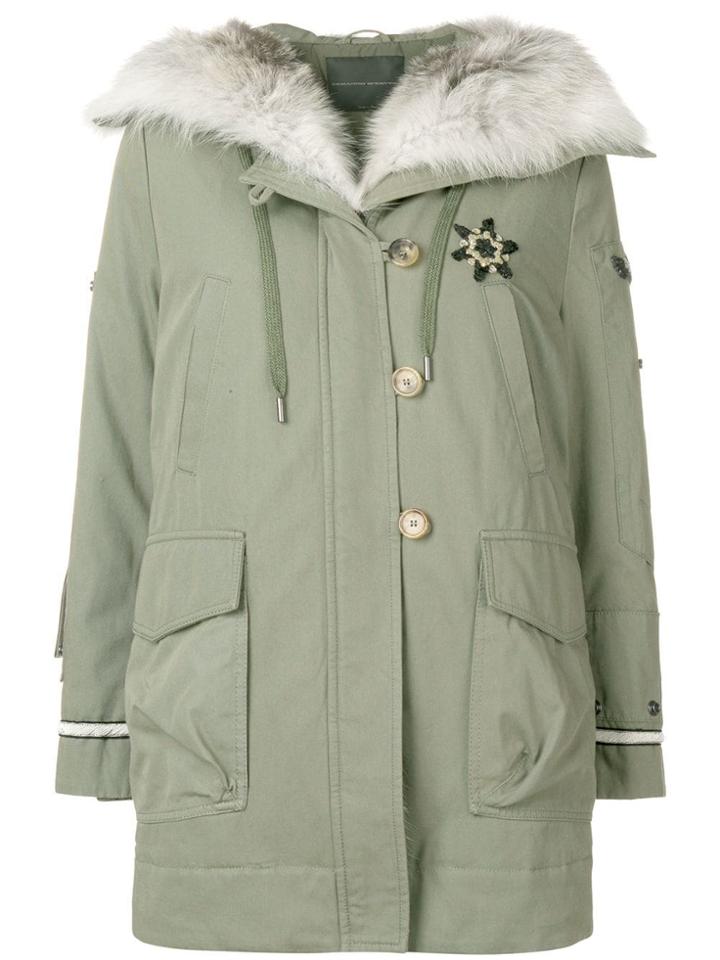 Ermanno Scervino Padded Fur Parka - Green