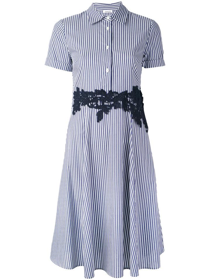 P.a.r.o.s.h. - Striped Lace Detail Dress - Women - Cotton/polyamide/spandex/elastane - L, Women's, Blue, Cotton/polyamide/spandex/elastane