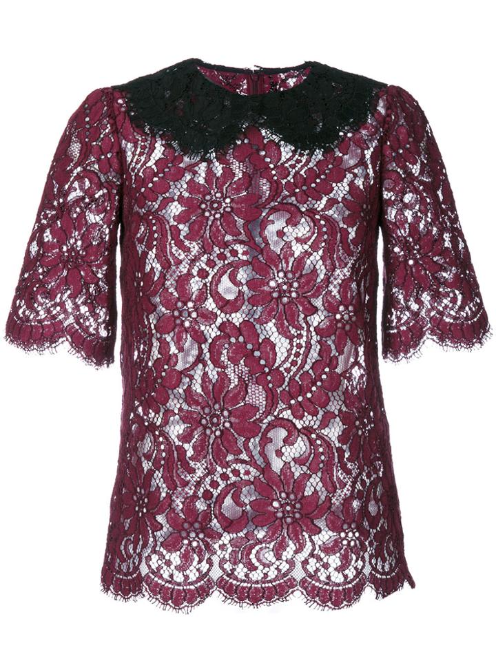 Dolce & Gabbana Lace Blouse - Red
