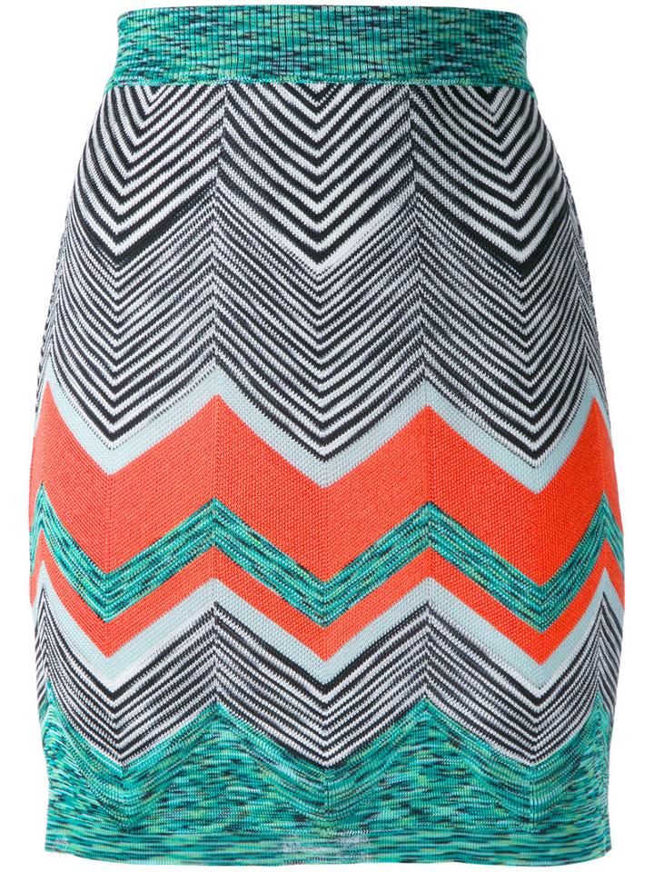 Missoni Zigzag Knit Skirt, Women's, Size: 38, Cotton/viscose