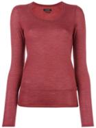 Isabel Marant - Long Sleeved Top - Women - Silk/cashmere - 42, Red, Silk/cashmere
