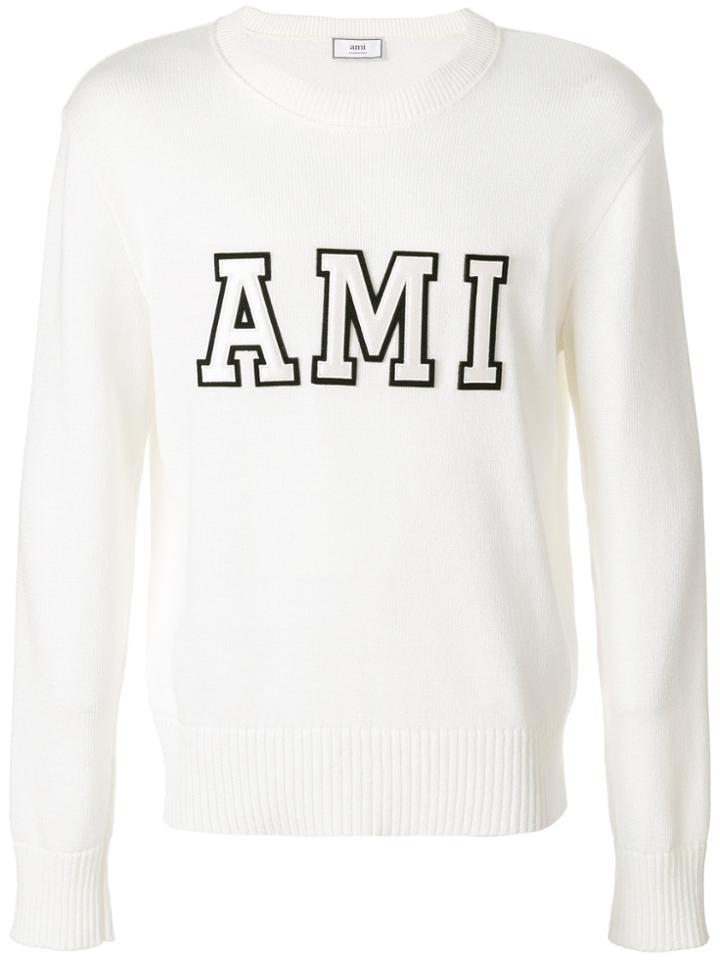 Ami Alexandre Mattiussi Ami Logo Patch Jumper - White