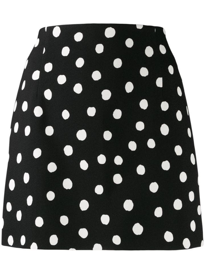 Saint Laurent Polka Dot Skirt - Black