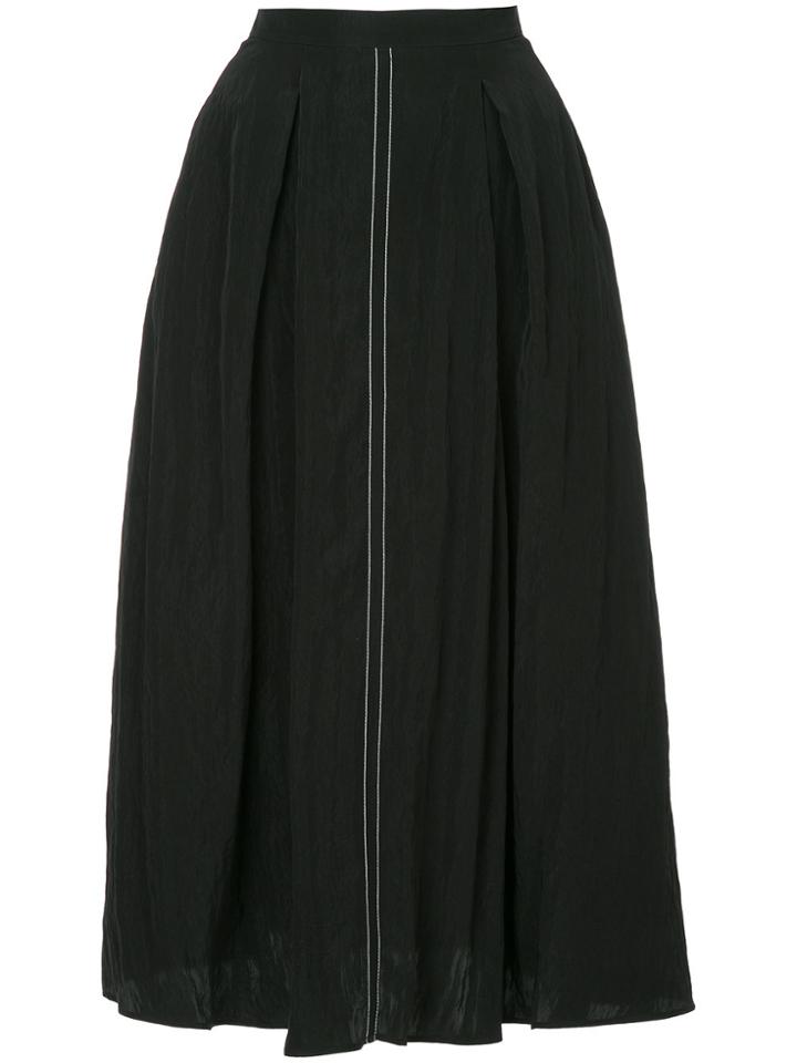 Le Ciel Bleu Contrast Stitch Pleated Shirt - Black