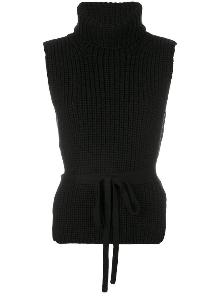 Philosophy Di Lorenzo Serafini - Roll Neck Sleeveless Pullover - Women - Virgin Wool - 40, Black, Virgin Wool