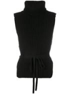 Philosophy Di Lorenzo Serafini - Roll Neck Sleeveless Pullover - Women - Virgin Wool - 40, Black, Virgin Wool
