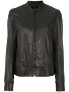 Joseph - Zipped Jacket - Women - Cotton/lamb Skin/spandex/elastane - 42, Black, Cotton/lamb Skin/spandex/elastane