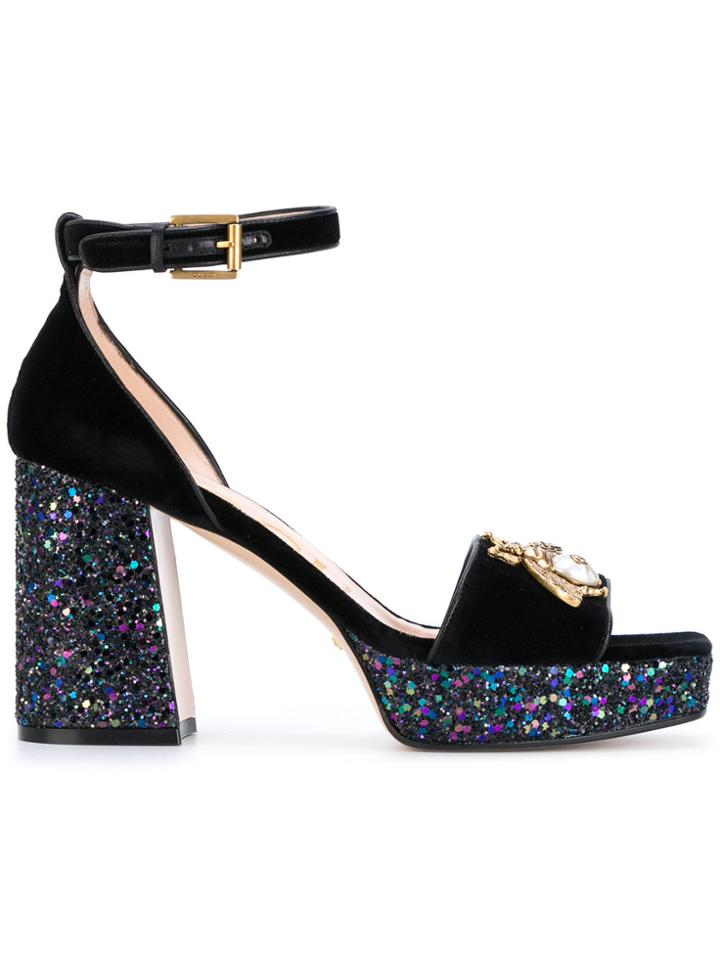 Gucci Block Heel Sandals - Blue