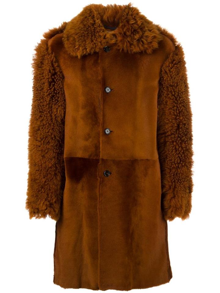 Ann Demeulemeester Sheepskin Shearling Coat, Men's, Size: Small, Brown, Sheep Skin/shearling/rayon/nylon/cotton
