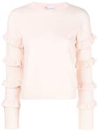 Red Valentino Frilled Sleeve Sweater - Pink & Purple