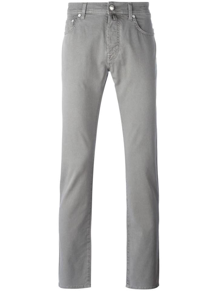 Jacob Cohen Slim-fit Trousers, Men's, Size: 34, Grey, Cotton/elastodiene