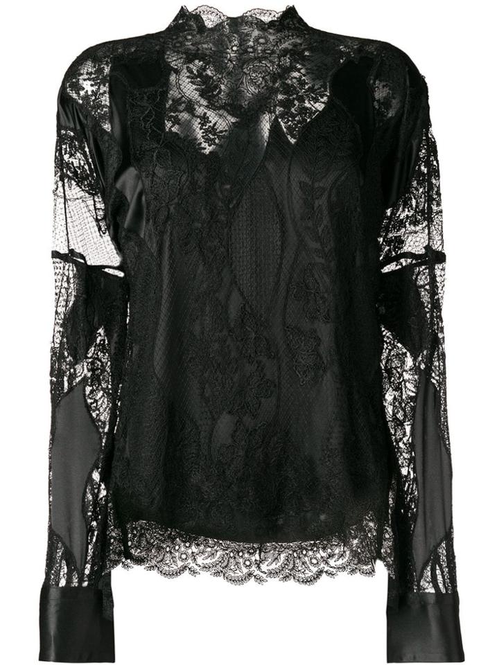 Ermanno Scervino Lace Cut Out Blouse - Black